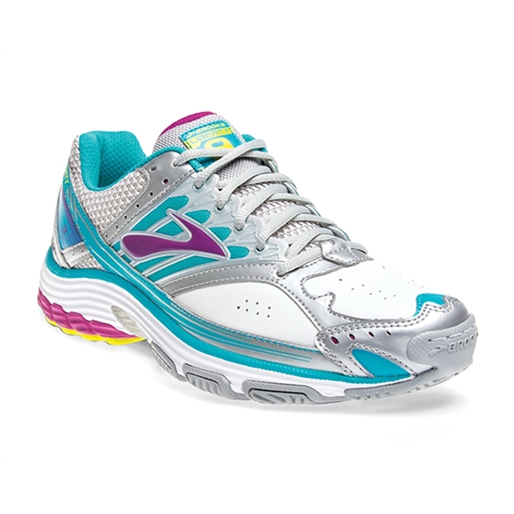 brooks Women\'s Liberty 9 Leather Silver / Purple Wine / Bluebird