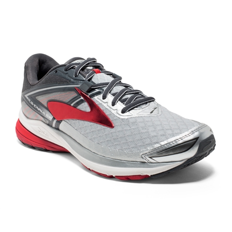 brooks Men's Ravenna 8 Silver / Anthracite / Red