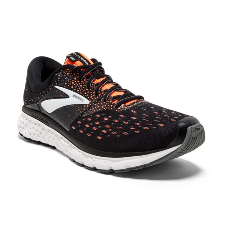 brooks Men's Glycerin 16 Black / Orange / Grey