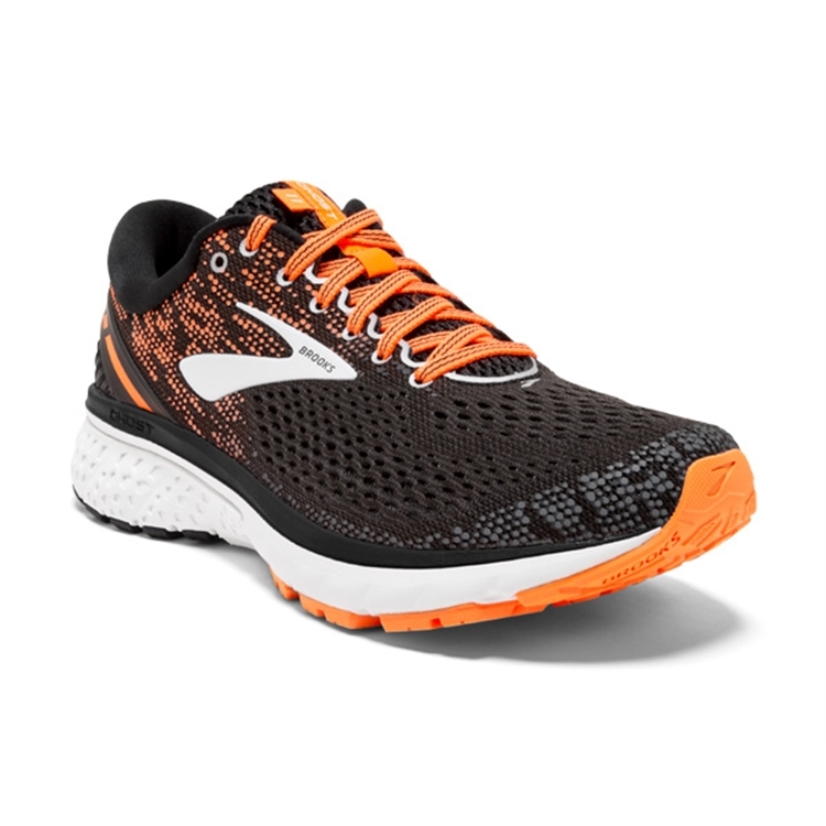 brooks Men's Ghost 11 Black / Silver / Orange