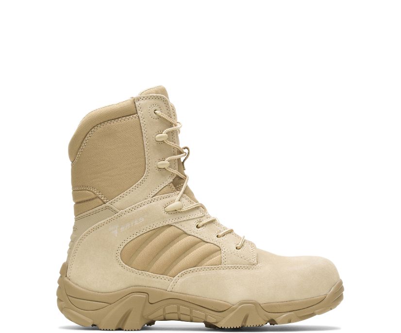 BATES BOOTS | MEN\'S GX-8 DESERT COMPOSITE TOE SIDE ZIP BOOT-DESERT TAN