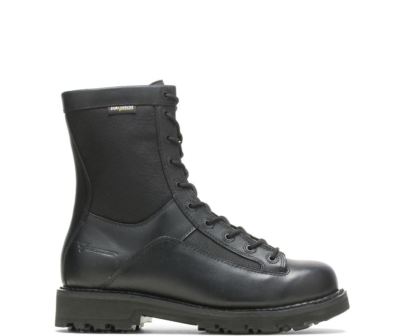 BATES BOOTS | MEN\'S 8\" DURASHOCKS LACE-TO-TOE SIDE ZIP BOOT-BLACK