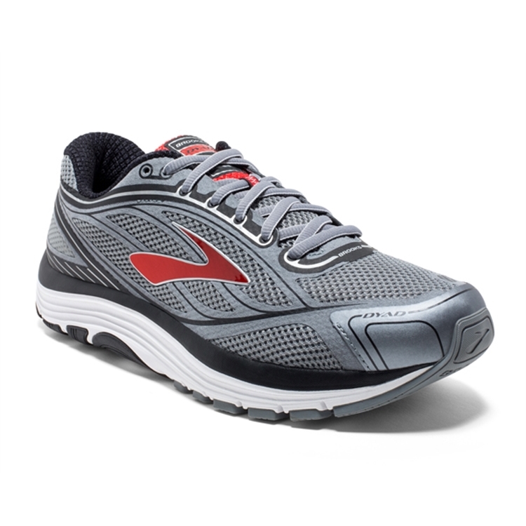 brooks Men's Dyad 9 Grey / Red / Black