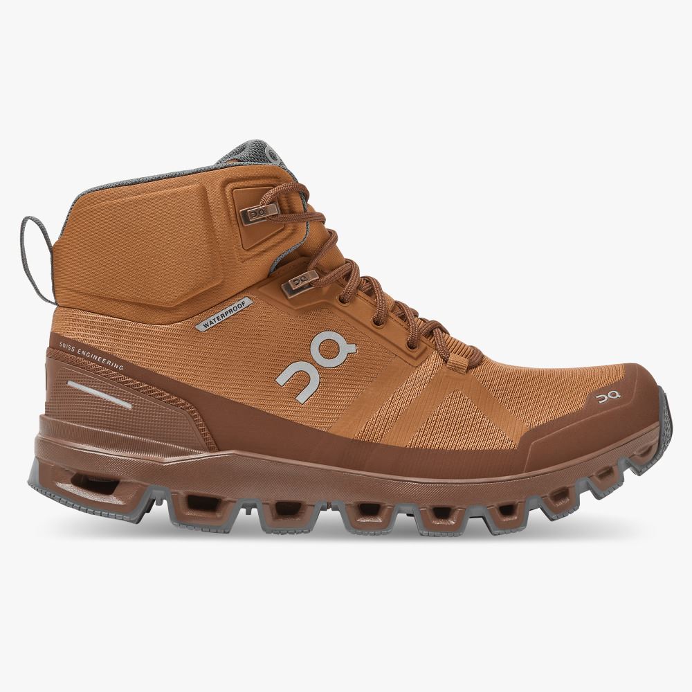 On Cloudrock Waterproof - The Lightweight Hiking Boot - Pecan | Rock