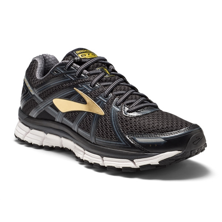 brooks Men\'s Adrenaline GTS 17 Black / Anthracite / Gold