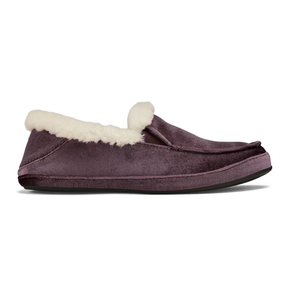 Ku'una Lanui Women's Velvet Slippers - Red Ginger