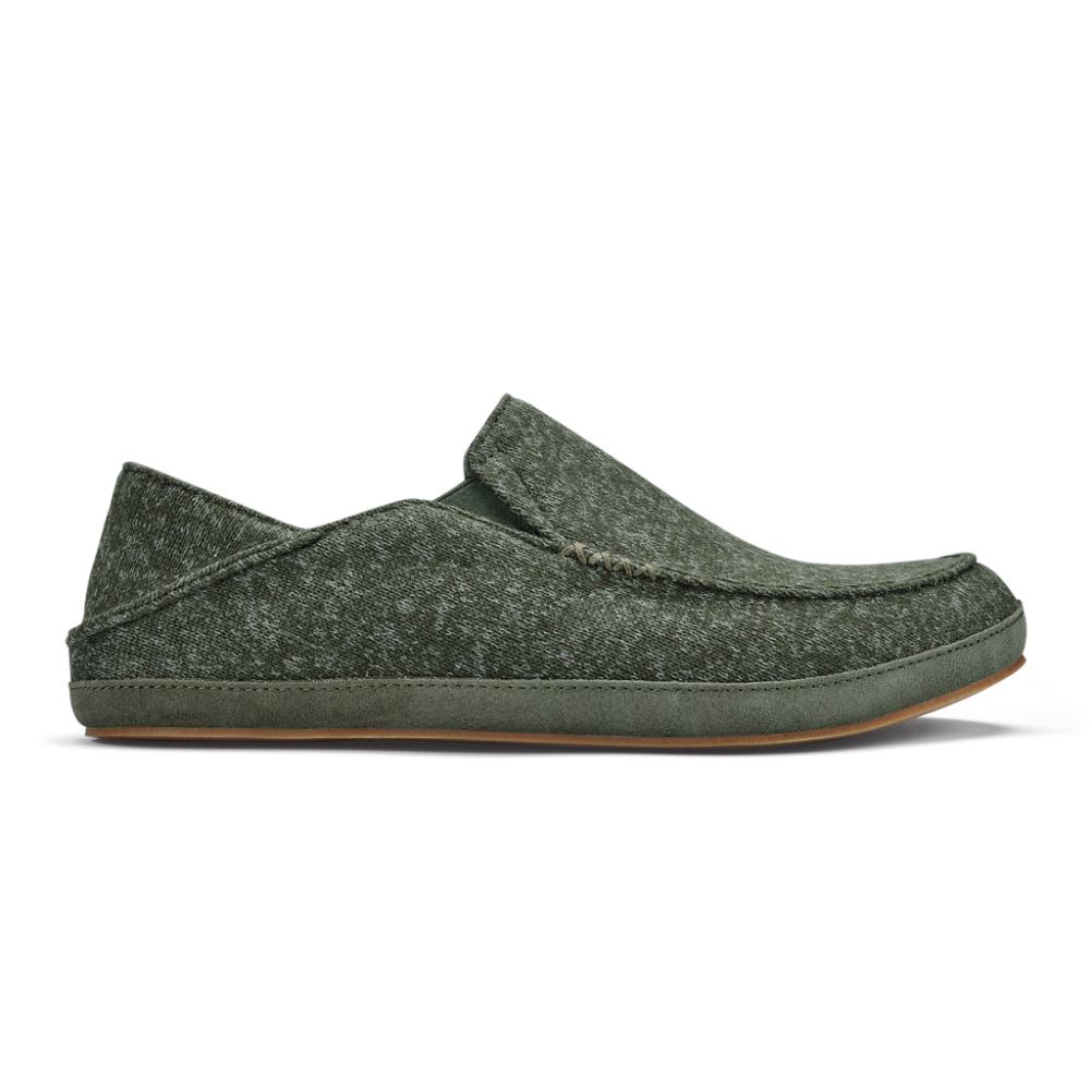 OluKai Moloa Hulu Men\'s Slipper - Deep Olive / Dusty Olive