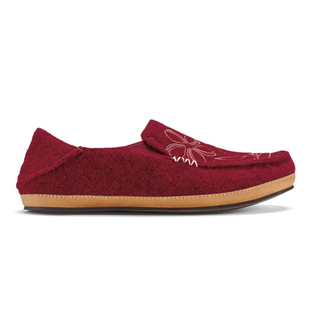 Nohea Kilohana Women's Wool Slippers - Red Ochre / Golden Sand