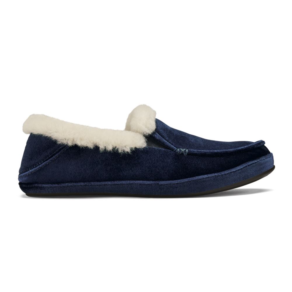 Ku\'una Lanui Women\'s Velvet Slippers - Trench Blue