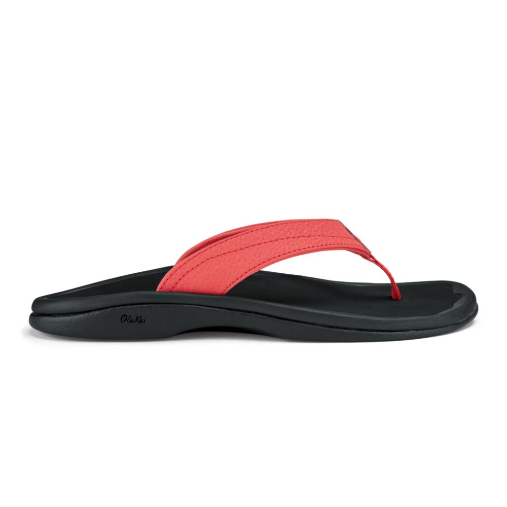 Ohana Women\'s Beach Sandal - Hot Coral / Black