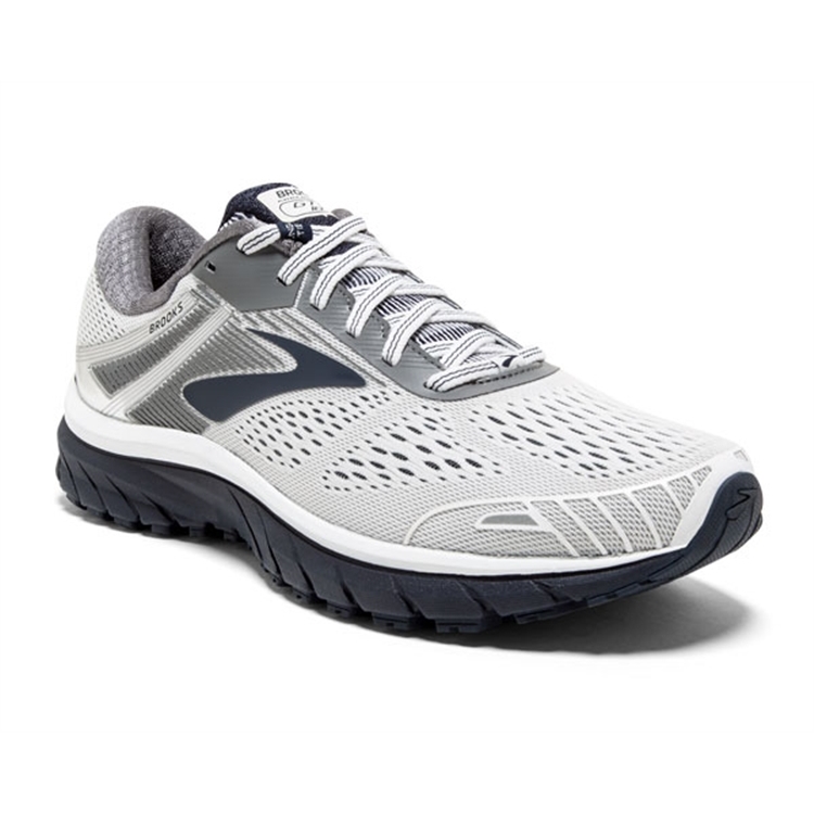 brooks Men\'s Adrenaline GTS 18 White / Grey / Navy