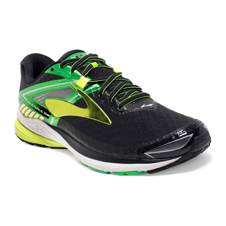 brooks Men\'s Ravenna 8 Black / Green / Nightlife