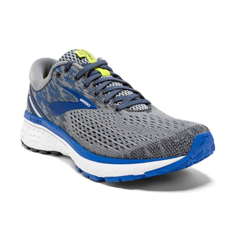 brooks Men's Ghost 11 Grey / Blue / Silver