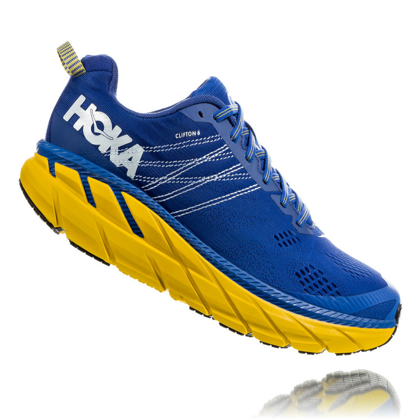 HOKA ONE ONE MEN\'S CLIFTON 6 NEBULAS BLUE / LEMON UK Discount Spot Sales