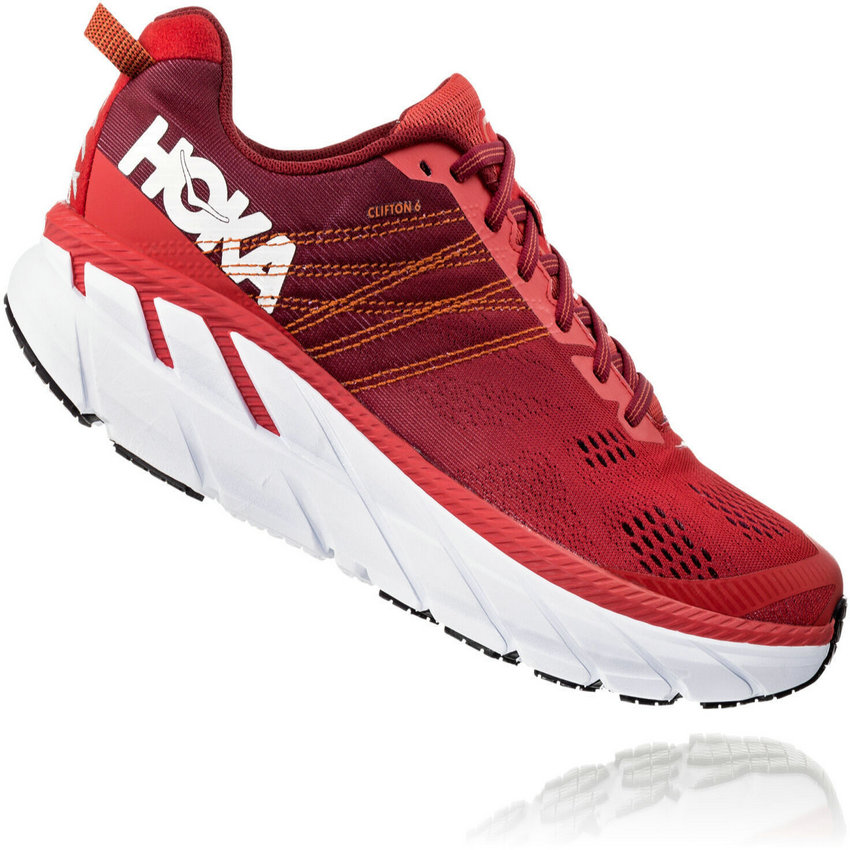 HOKA ONE ONE MEN\'S CLIFTON 6 POPPY RED / RIO RED