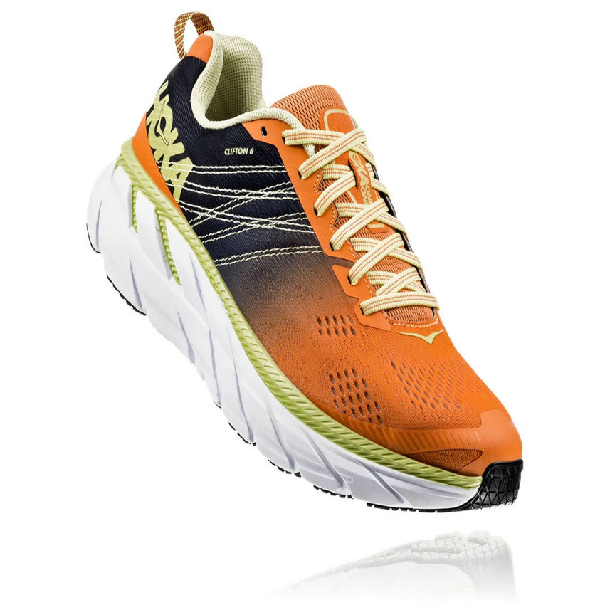 HOKA ONE ONE MEN'S CLIFTON 6 BIRDS OF PARADISE / BLACK UK Discount Spot Sales