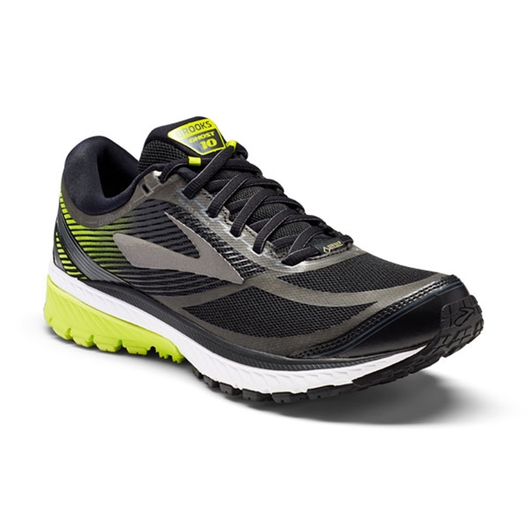 brooks Men's Ghost 10 GTX Black / Ebony / Lime Popsicle